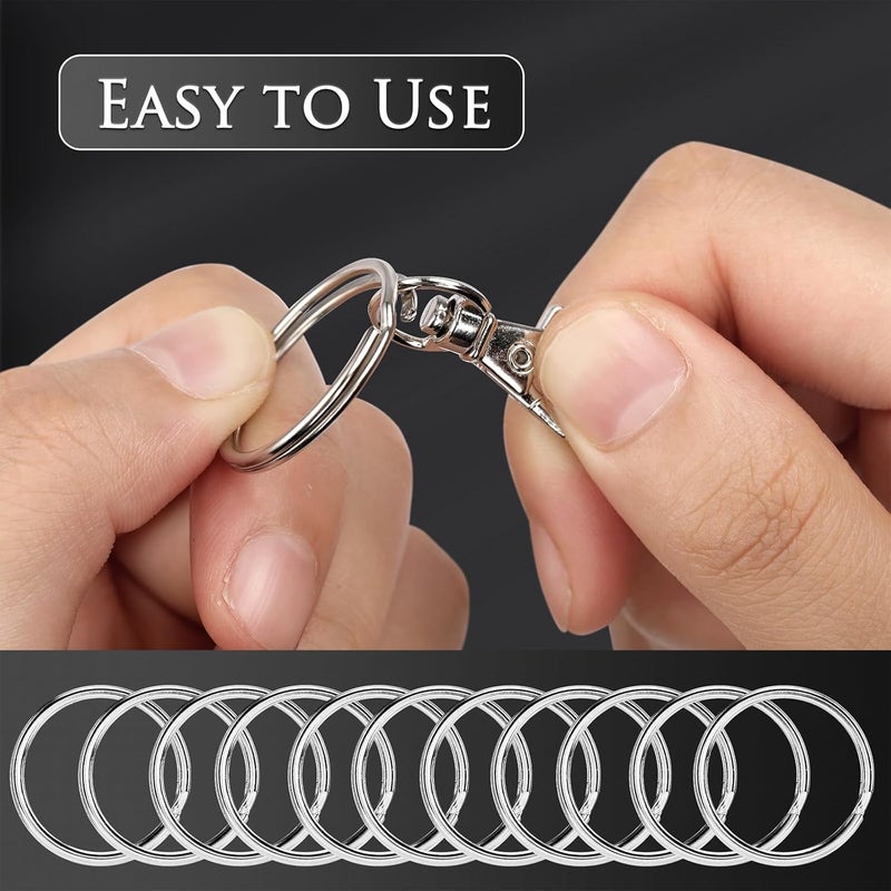 Bonison 50 PCS Keychain Making Kit with Lobster Claw Clasps & Key Rings – Keychain Clip with Key Ring Craft Supplies for DIY Keychains, Jewelry & Lanyard Projects - Image 5